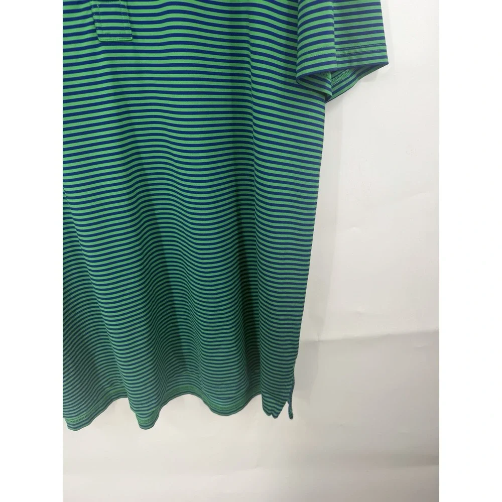 RLX Ralph Lauren Green Striped Short Sleeve Polo Shirt Men XL Golf Pickleball